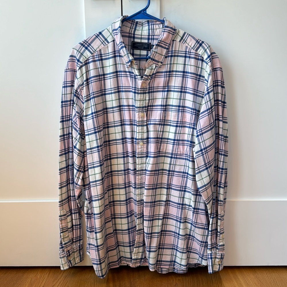 Vineyard Vines Cotton Linen Blend Button-Up Size XXL